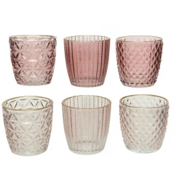 Kaemingk Bicchiere Rosso Porta Tea Light h 8 cm. Pezzo Singolo- Oggetti Per La Tavola