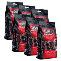 Weber BUNDLE 6 x Sacco da 8 kg di Bricchetti Cod. 17591- Combustibili Per Barbecue|Combustibili E Affumicatura Weber