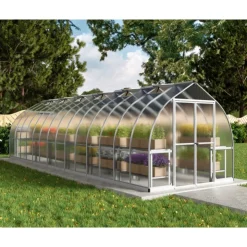 Canopia Bella Doppio Strato Serra Da Giardino in Policarbonato 844X244X219 cm Argento- Serra Da Giardino Canopia
