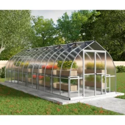 Canopia Bella Doppio Strato Serra Da Giardino in Policarbonato 724X244X219 cm Argento- Serra Da Giardino Canopia