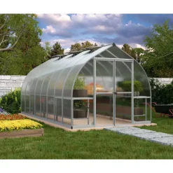 Canopia Bella Doppio Strato Serra Da Giardino in Policarbonato 490X244X219 cm Argento- Serra Da Giardino Canopia