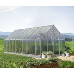 Canopia Essence Doppio Strato Serra Da Giardino in Policarbonato 607X244X229 cm Argento- Serra Da Giardino Canopia