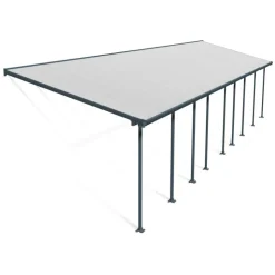 Canopia Feria Pergola Addossata in Alluminio 3X13.4 m Grigio- Pergole