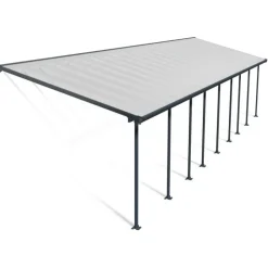 Canopia Feria Pergola Addossata in Alluminio 3X12.7 m Grigio- Pergole