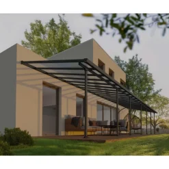 Canopia Feria Pergola Addossata in Alluminio 3X12.7 m Grigio- Pergole