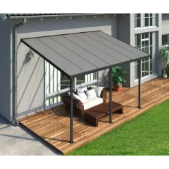 Canopia Feria Pergola Addossata in Alluminio 3X4.3 m Grigio- Pergole