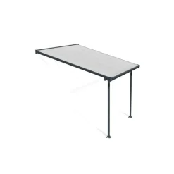 Canopia Feria Pergola Addossata in Alluminio 3X3 m Grigio- Pergole
