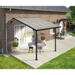 Canopia Feria Pergola Addossata in Alluminio 3X3 m Grigio- Pergole