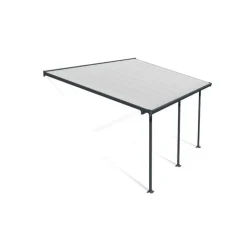 Canopia Feria Pergola Addossata in Alluminio 3X5.5 m Grigio- Pergole