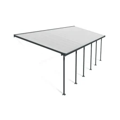 Canopia Feria Pergola Addossata in Alluminio 3X9.2 m Grigio- Pergole
