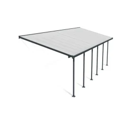 Canopia Feria Pergola Addossata in Alluminio 3X8.5 m Grigio- Pergole
