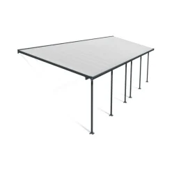 Canopia Feria Pergola Addossata in Alluminio 3X9.7 m Grigio- Pergole