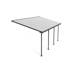 Canopia Feria Pergola Addossata in Alluminio 3X6.1 m Grigio- Pergole