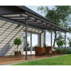 Canopia Feria Pergola Addossata in Alluminio 3X6.1 m Grigio- Pergole