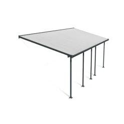 Canopia Feria Pergola Addossata in Alluminio 3X7.3 m Grigio- Pergole