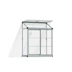 Canopia Lean-To Serra Da Giardino in Policarbonato 125X63X160 cm Trasparente- Serra Da Giardino Canopia