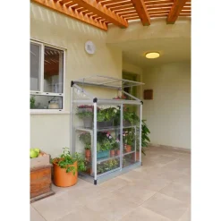 Canopia Lean-To Serra Da Giardino in Policarbonato 125X63X160 cm Trasparente- Serra Da Giardino Canopia