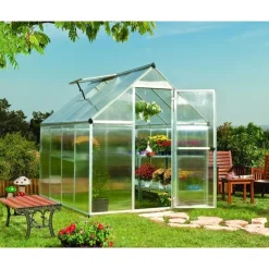 Canopia Mythos Doppio Strato Serra Da Giardino in Policarbonato 247X185X208 cm Argento- Serra Da Giardino Canopia