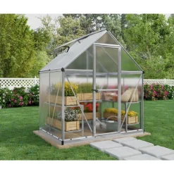Canopia Mythos Doppio Strato Serra Da Giardino in Policarbonato 126X185X208 cm Argento- Serra Da Giardino Canopia