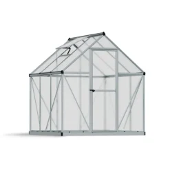 Canopia Mythos Doppio Strato Serra Da Giardino in Policarbonato 186X185X208 cm Argento- Serra Da Giardino Canopia