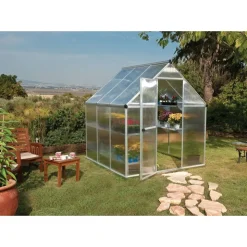 Canopia Mythos Doppio Strato Serra Da Giardino in Policarbonato 186X185X208 cm Argento- Serra Da Giardino Canopia