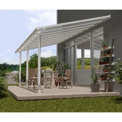 Canopia Olympia Pergola Addossata in Alluminio 3X6.2 m Bianco- Pergole