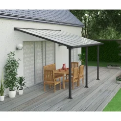 Canopia Olympia Pergola Addossata in Alluminio 3X4.3 m Grigio- Pergole