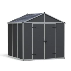 Canopia Rubicon Casetta Da Giardino in Policarbonato Ultra Resistente 229X237X235 cm Grigio Scuro- Casette Da Giardino Piccole