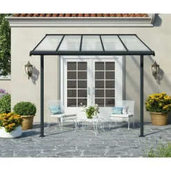 Canopia Sierra Pergola Addossata in Alluminio 3X3 m Grigio- Pergole