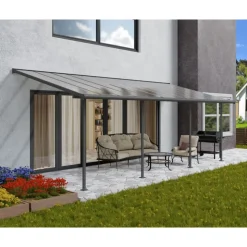 Canopia Sierra Pergola Addossata in Alluminio 3X7.4 m Grigio- Pergole