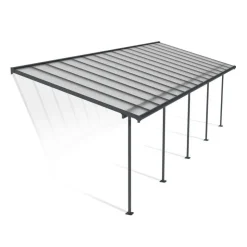 Canopia Sierra Pergola Addossata in Alluminio 3X9.2 m Grigio- Pergole