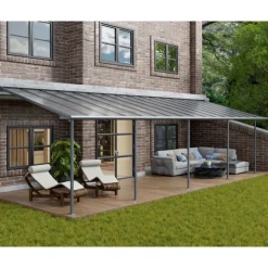 Canopia Sierra Pergola Addossata in Alluminio 3X9.7 m Grigio- Pergole
