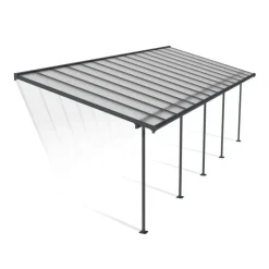 Canopia Sierra Pergola Addossata in Alluminio 3X8.6 m Grigio- Pergole