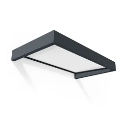Canopia Sophia Pensilina Da Esterno 160X95 cm - Struttura Grigia Pannelli Opal Bianco- Pensiline
