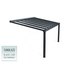 Canopia Stockholm Pergola Addossata in Alluminio di Premium 3.4X5.2 m Trasparente- Pergole
