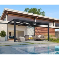 Canopia Stockholm Pergola Addossata in Alluminio di Premium 3.4X5.2 m Trasparente- Pergole