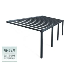 Canopia Stockholm Pergola Addossata in Alluminio di Premium 3.4X9.5 m Trasparente- Pergole