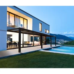 Canopia Stockholm Pergola Addossata in Alluminio di Premium 3.4X9.5 m Trasparente- Pergole