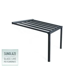 Canopia Stockholm Pergola Addossata in Alluminio di Premium 3.4X3.7 m Trasparente- Pergole