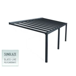 Canopia Stockholm Pergola Addossata in Alluminio di Premium 3.4X7.3 m Trasparente- Pergole