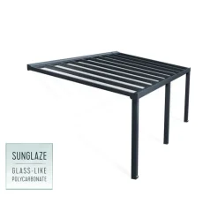 Canopia Stockholm Pergola Addossata in Alluminio di Premium 3.4X6.6 m Trasparente- Pergole
