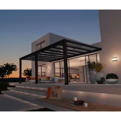 Canopia Stockholm Pergola Addossata in Alluminio di Premium 3.4X6.6 m Trasparente- Pergole