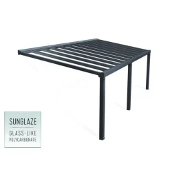 Canopia Stockholm Pergola Addossata in Alluminio di Premium 3.4X8 m Trasparente- Pergole