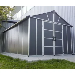 Canopia Yukon Casetta Da Giardino in Policarbonato 643X332X252 cm Grigio Pavimento Incluso- Casette Da Giardino Grandi