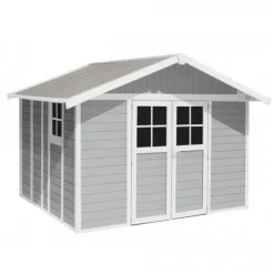 Grosfillex Casetta da Giardino in Resina DECO 11 LIGHT GREY- Casette In Resina Grosfillex|Casette Da Giardino Grandi