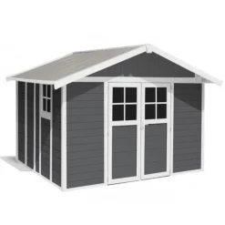 Grosfillex Casetta da Giardino in Resina DECO 11 GREY- Casette In Resina Grosfillex|Casette Da Giardino Grandi