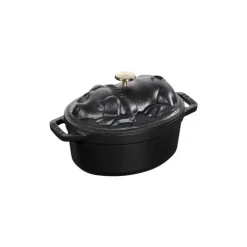 Staub Cocotte Ovale Maialino 17 cm Nera in Ghisa- Cocotte Ovali
