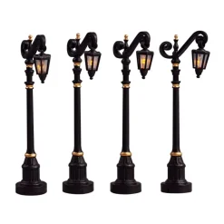 Lemax Colonial Street Lamp Set of 4 B/O 4.5V Cod. 54313- Luci E Alimentatori