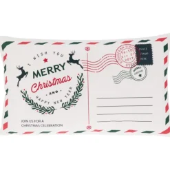 Koopman Cuscino Decorativo Cartoline Natale 50x30 Cm. Pezzo Singolo- Cuscini E Plaid