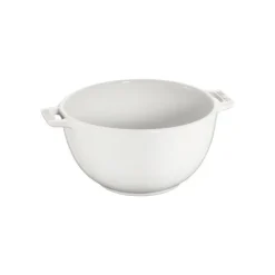 Staub Insalatiera con Manico 18 cm Bianca in Ceramica- Bowl E Insalatiere